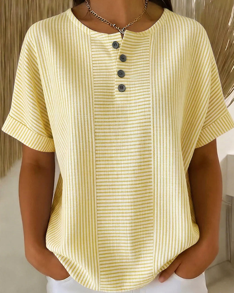 Blouse Ronde Hals Korte Mouw