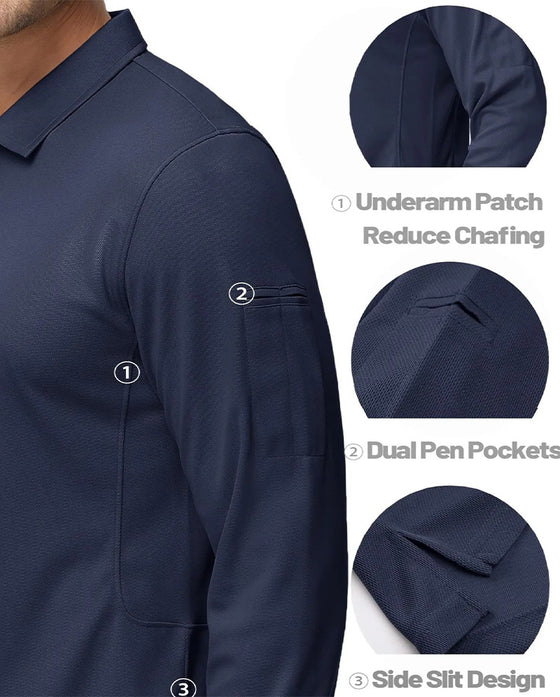 T-Shirt Polo Kraag Lange Mouw Casual