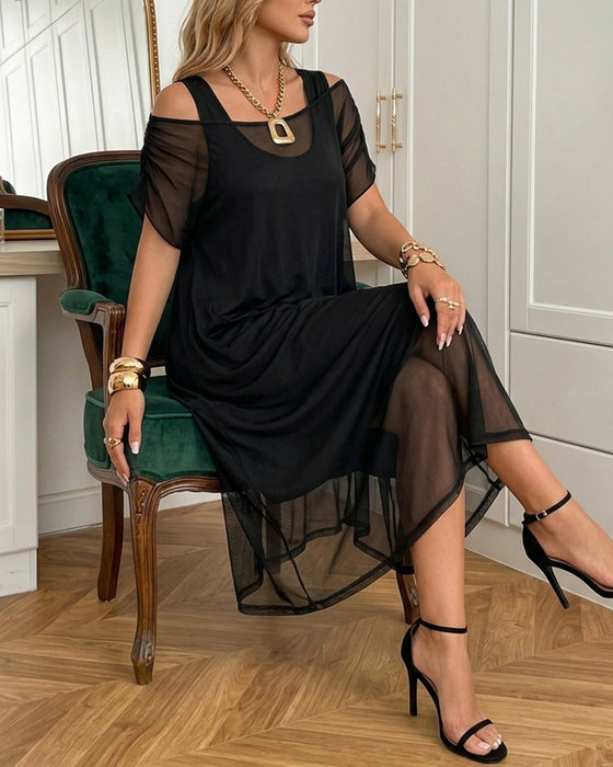Set Tanktopjurk En Mesh-Overjurk