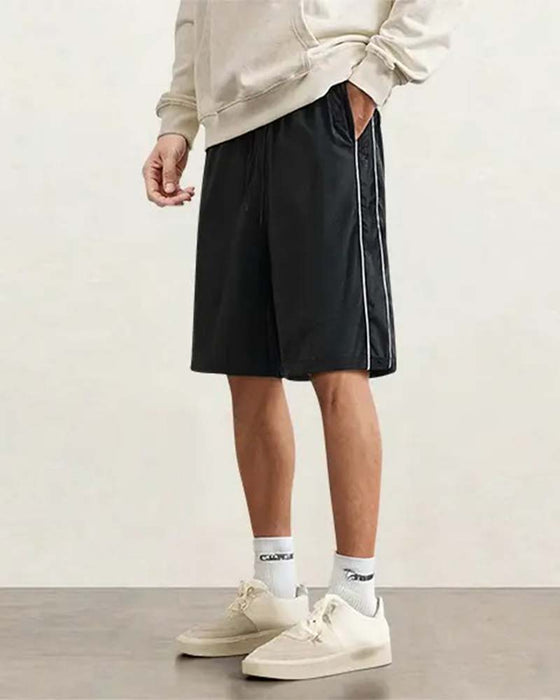 Shorts Dubbele Witte Streep Knielang Casual