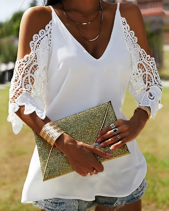 Blouse Off-Shoulder Hol Effen