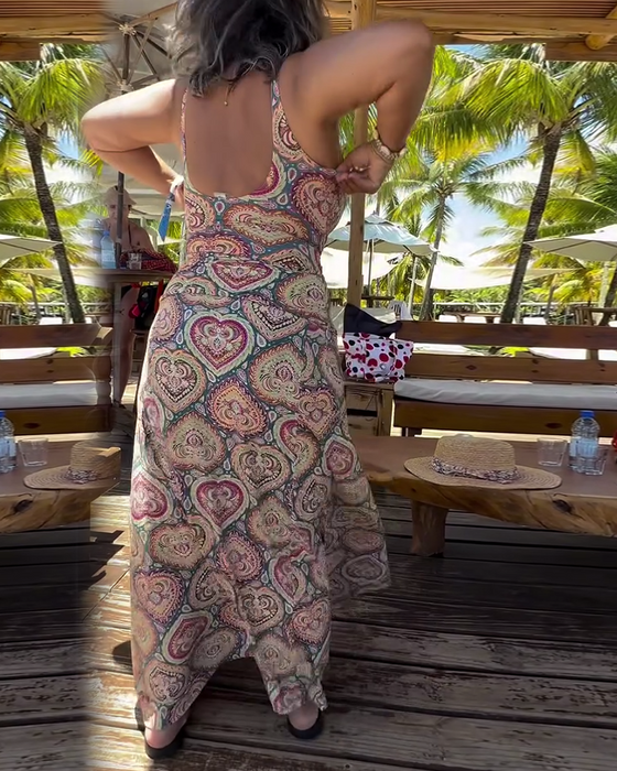 Badpak Strapless Hart Vakantieprint