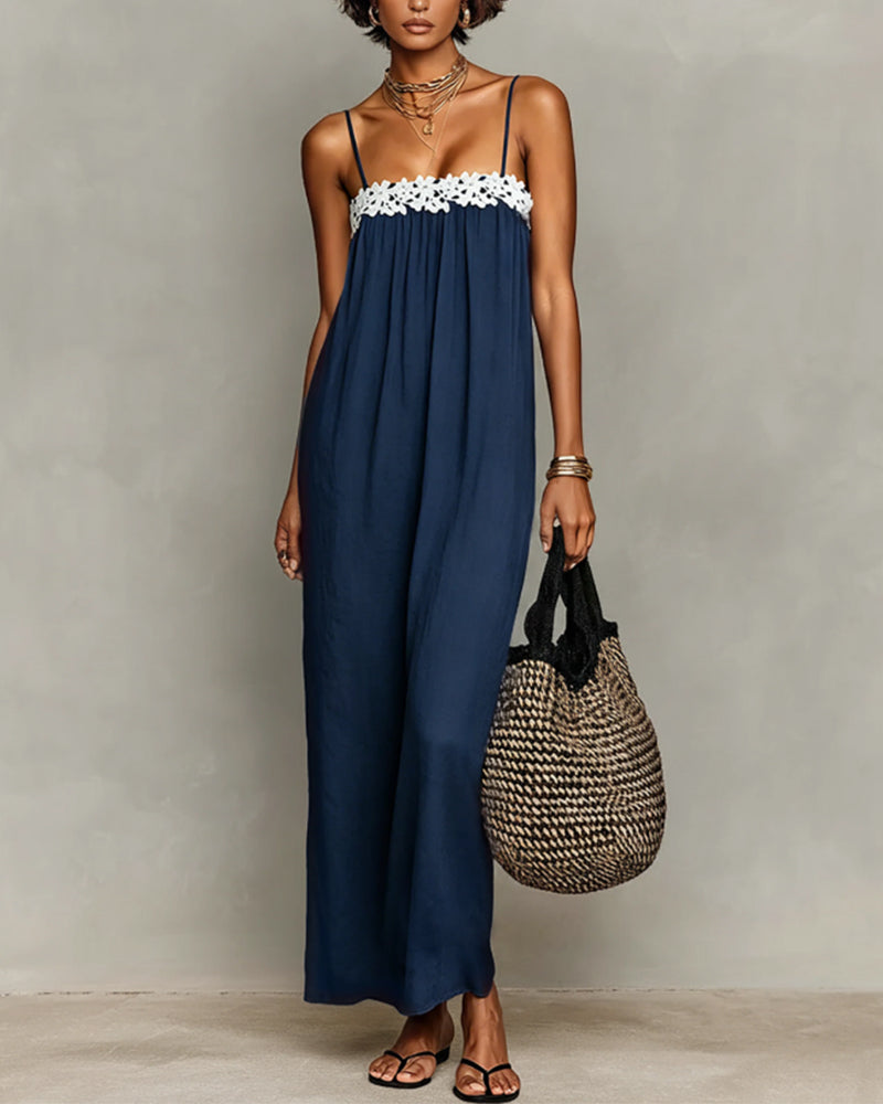 Jurk Contrastkleur Recht Maxi