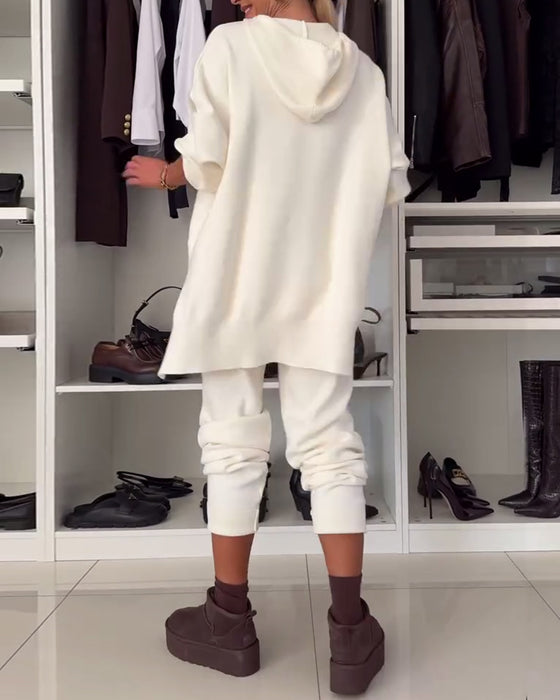 Tweedelige set: effen trui en broek