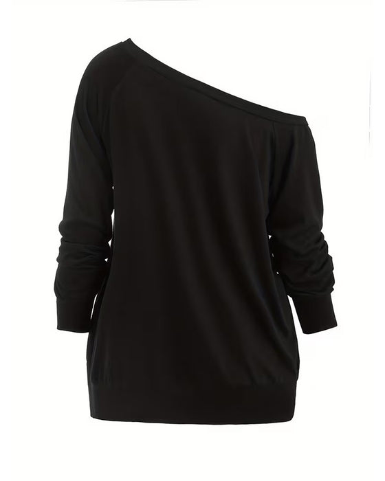Blouse Stijlvol Een-Schouder Strik