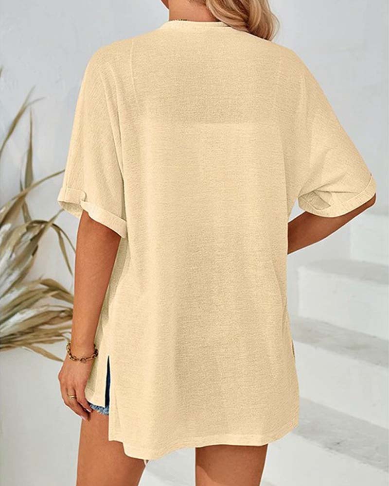 Jas Korte Mouw Casual Effen