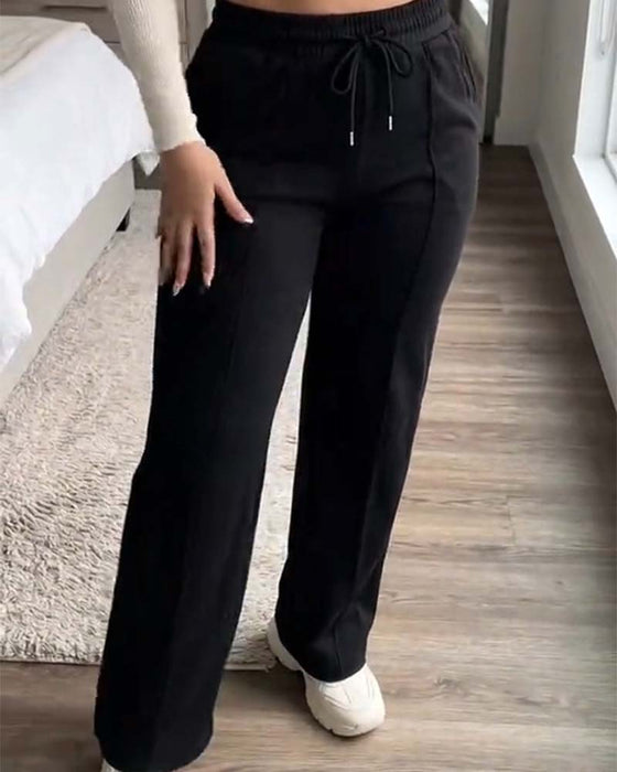 Sweatpants Trekkoord Recht Been
