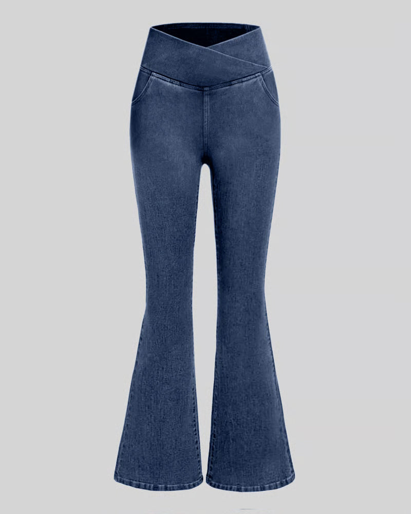 Broek Hoge Rekbaarheid Mode Zak Flare