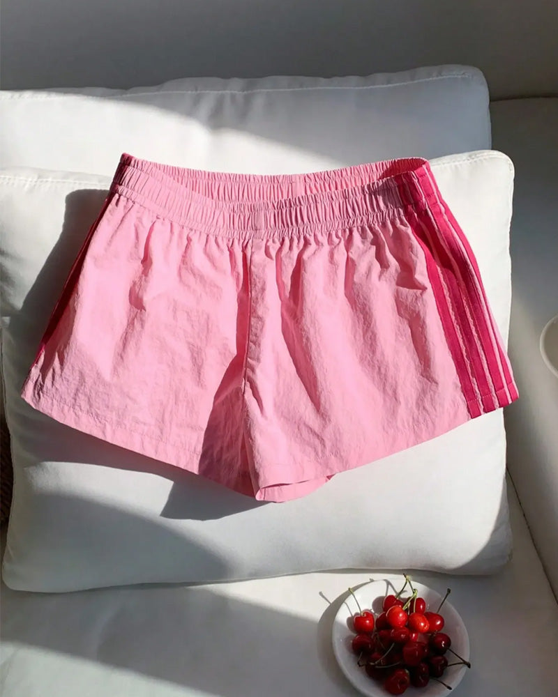 Shorts Gestreepte Contrastrijke Baan