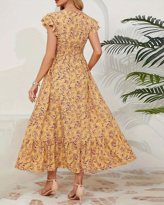 Jurk Bloemen Taille Strik