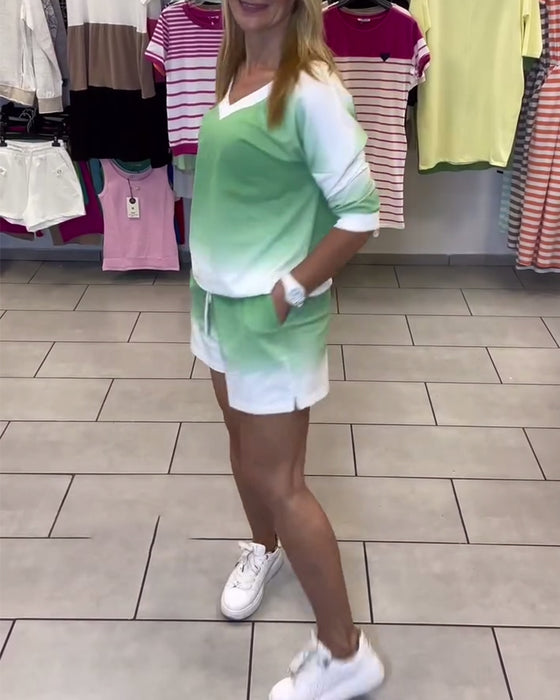 Set Lange Mouwen V-Hals Verloop Sport