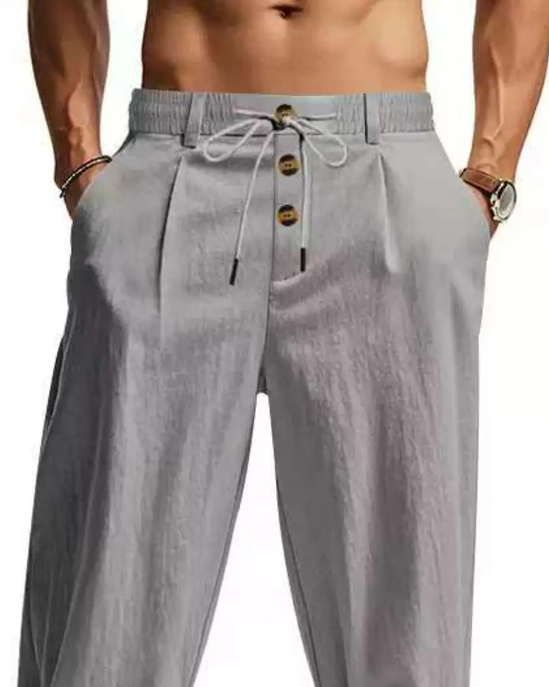 Broek Casual Effen Straight-Leg