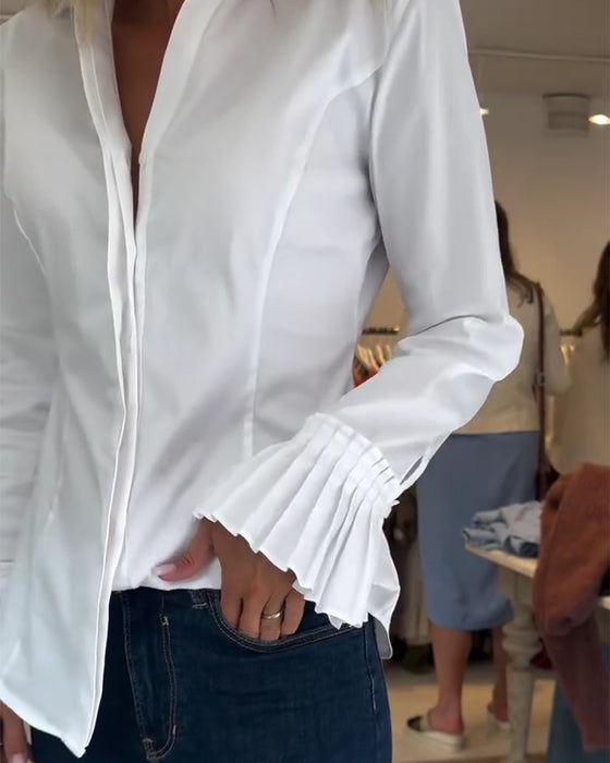 Overhemd Flare Mouw Casual Slag