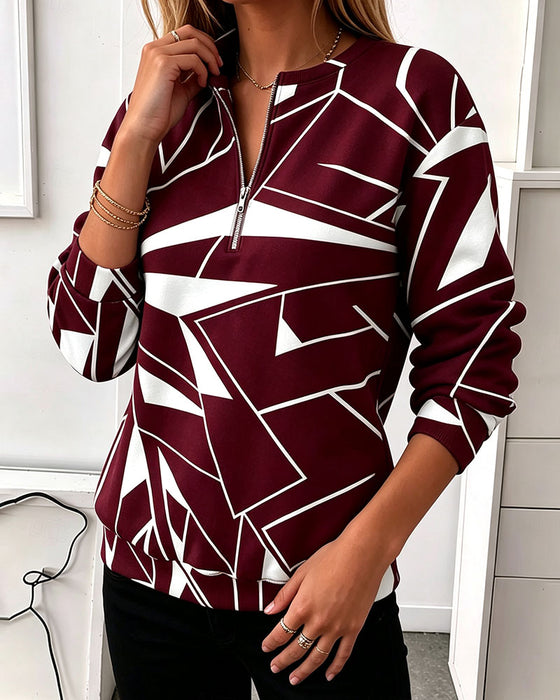 Sweatshirt Casual Rits Lange Mouw