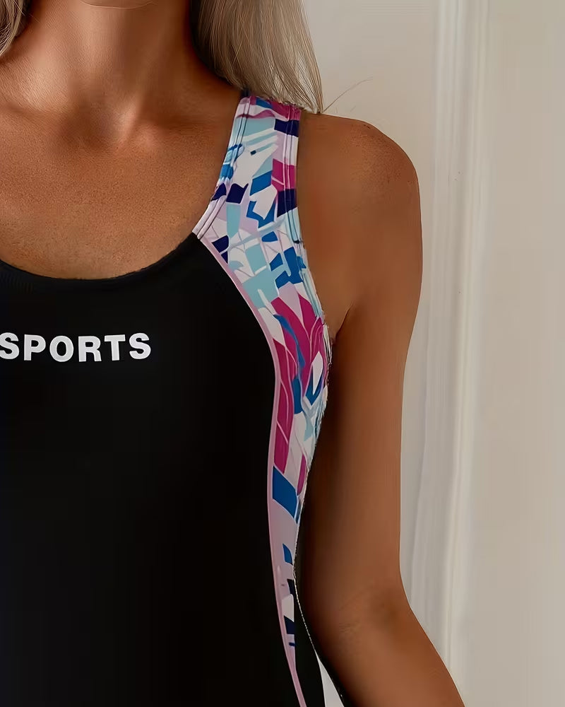 Eendelig Badpak Platte Hoek Sportvest