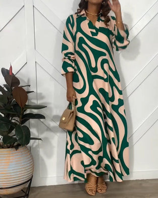 Elegante losse jurk met lange mouwen