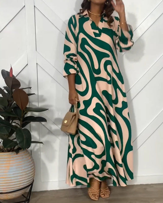 Elegante losse jurk met lange mouwen