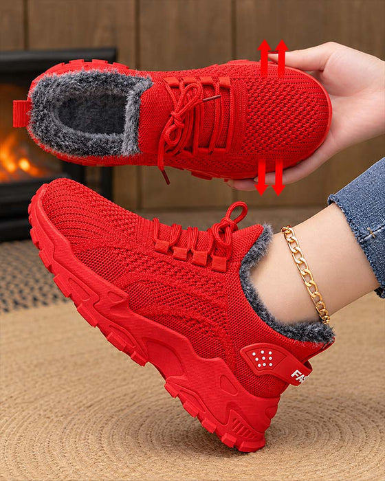 Sneakers Dikke Zool Fleece Gevoerd Sneeuw