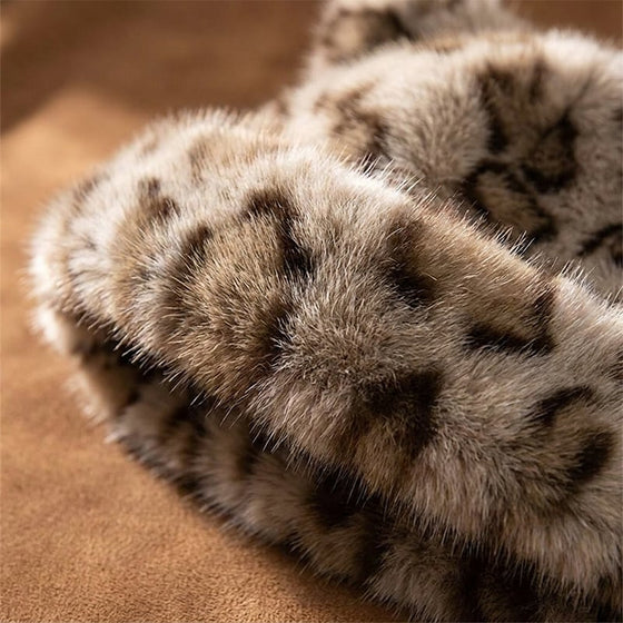 Hoed Luipaardprint Pluche Kattenoor