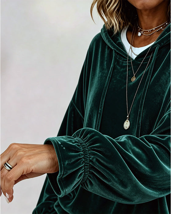 Hoodie Effen Kleur Lange Mouwen