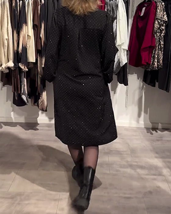 Jurk Lantaarn Mouw Diamant Print