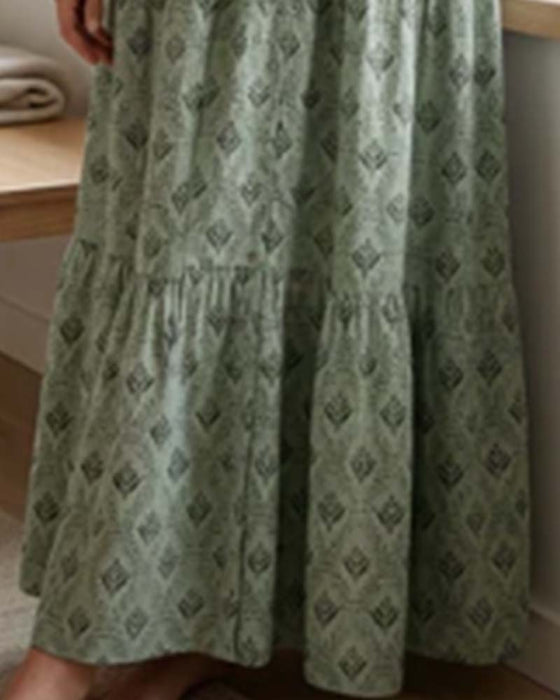 Jurk Vintage V-Hals Bloemen