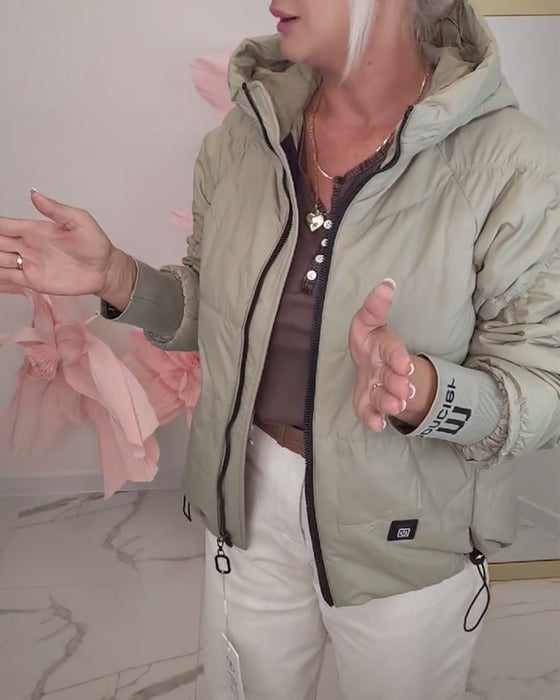 Korte Gewatteerde Jas Met Capuchon