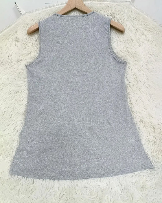 T-Shirt Effen Kruis Zoom Mouwloos