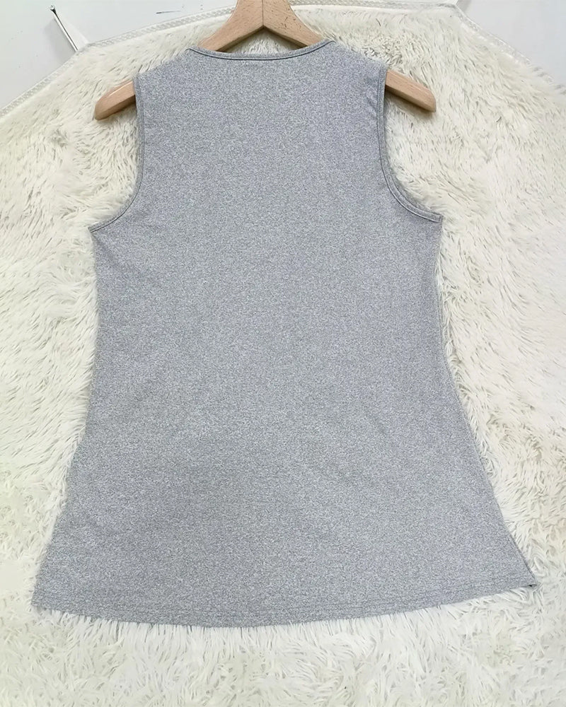 T-Shirt Effen Kruis Zoom Mouwloos