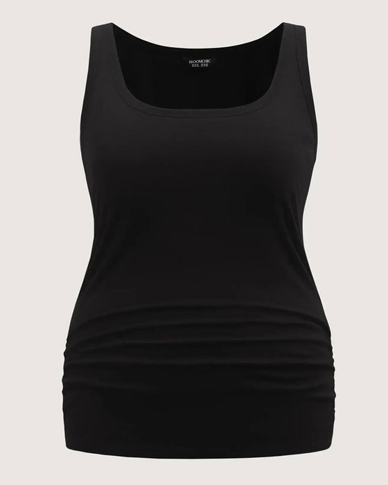 Tanktop U-Hals Mouwloos Slanke Pasvorm Ingebouwde Bh