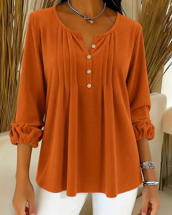 Top Met Knopen Losjes Casual