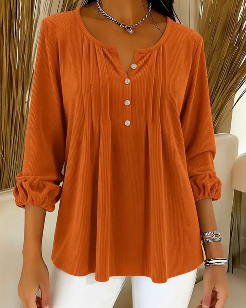 Top Met Knopen Losjes Casual