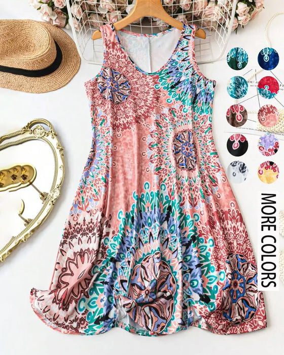 Jurk Bohemian Print Mouwloos