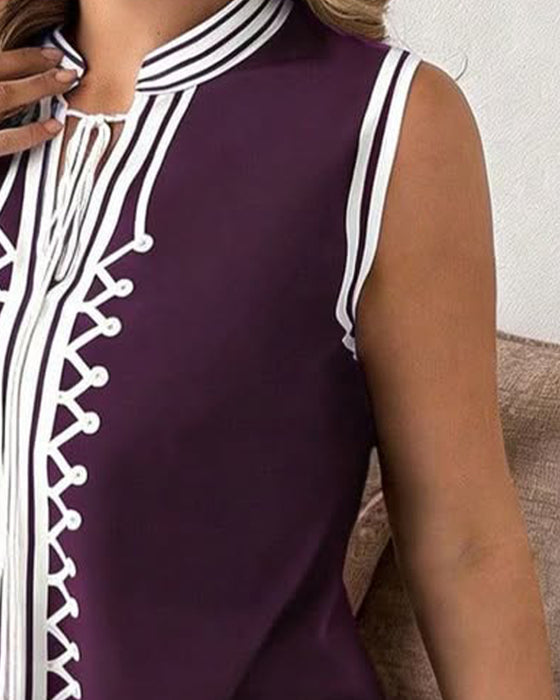 Jurk Witte Band Mouwloos Split Maxi