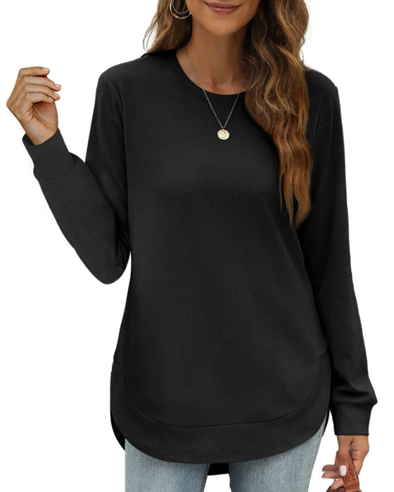 Sweatshirt Ronde Hals Gebogen Zoom Effen
