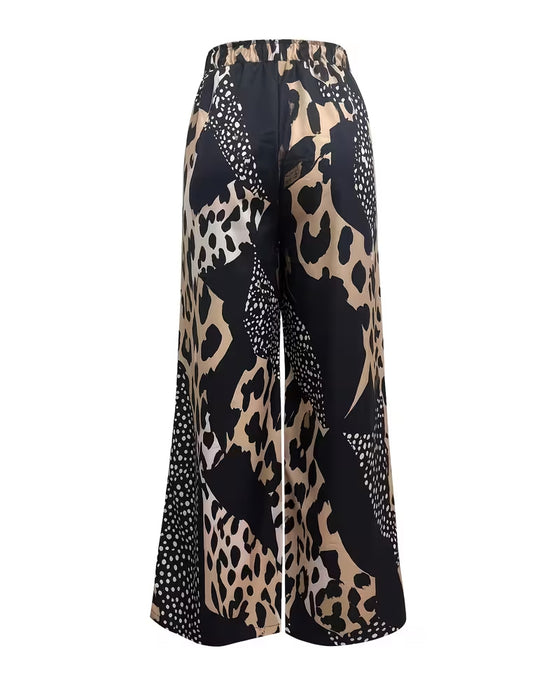 Broek Luipaard Print Polka Dot Wijdbeen