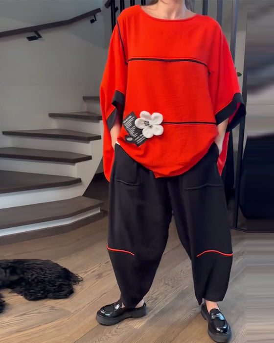 Set Losse Bloomers Casual Color-Blocking