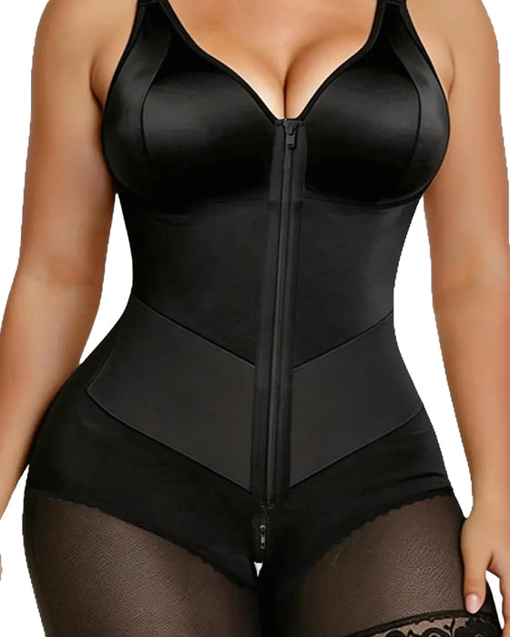 Dames Rits Kant Buikcontrole Shapewear Bodysuit
