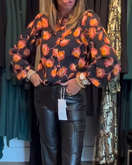 Relaxte top met bloemenprint