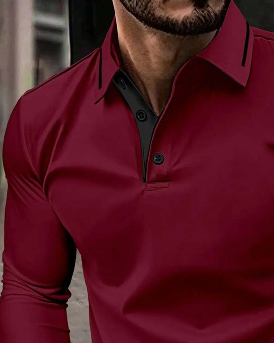 T-Shirt V-Hals Geribbeld Effen Kleur Heren