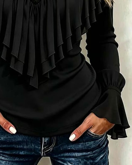 Blouse Met Ruches En Klokmouwen