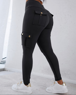 Sneldrogende broek met hoge taille