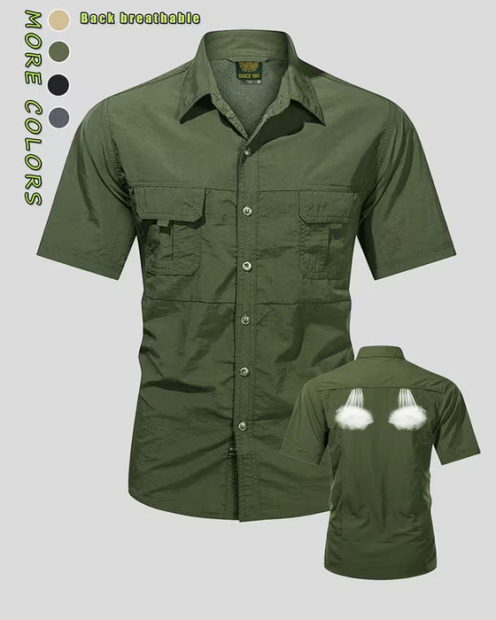 Overhemd Van Ademend Materiaal Korte Mouw Casual Look