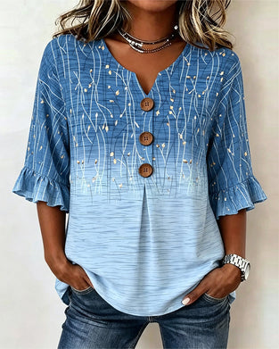 Blouse Bedrukt Geruwd