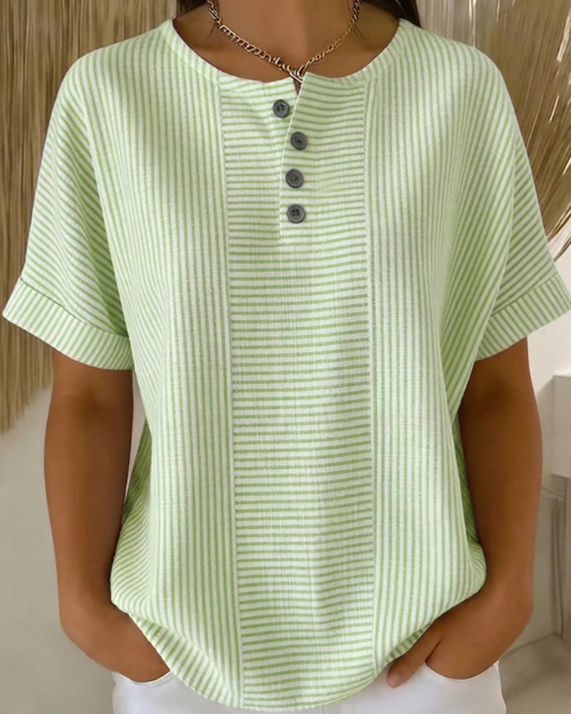 Blouse Ronde Hals Korte Mouw