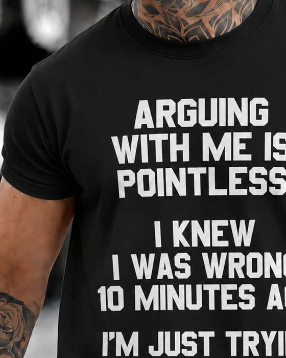 T-Shirt Heren Ronde Hals Letter