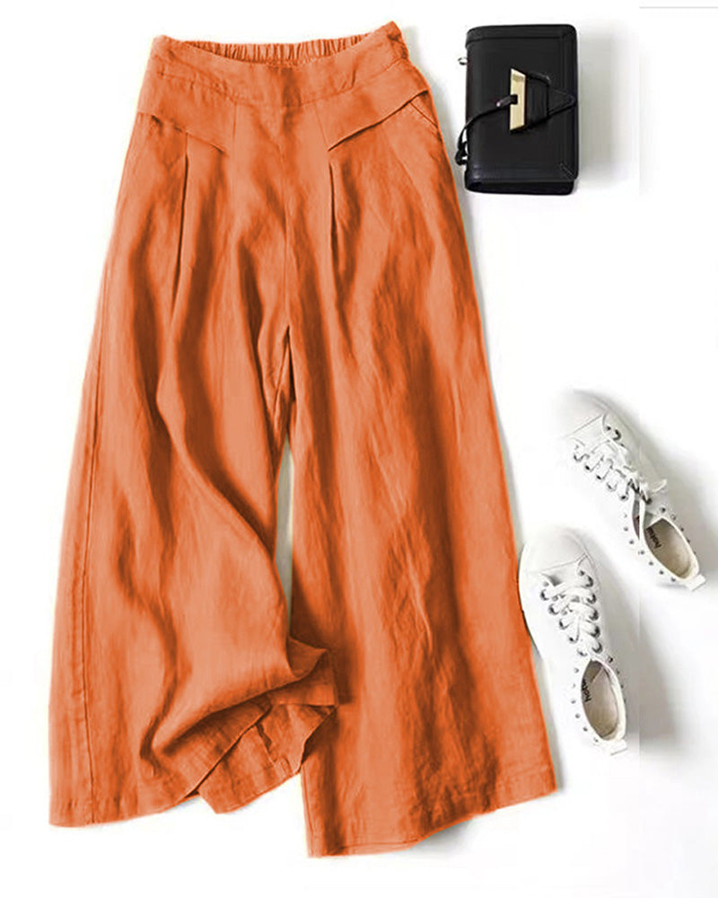 Broek Los Hoge Taille Slankmakend Ingekort
