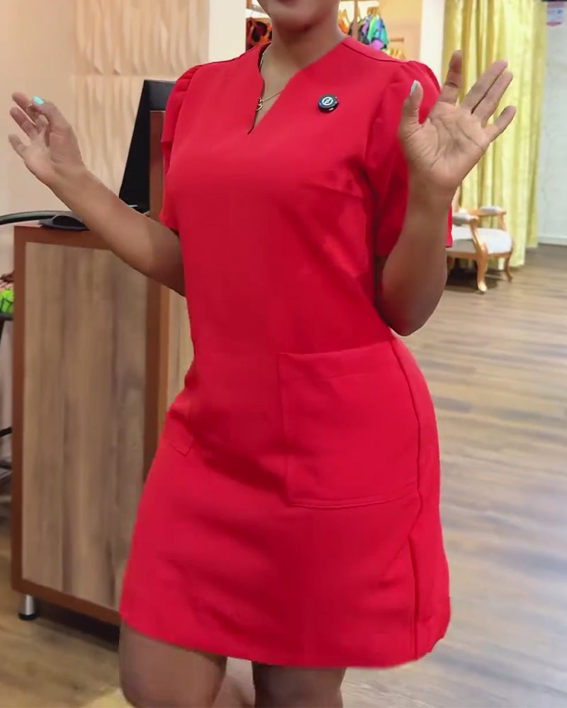 Jurk Effen V-Hals Zak