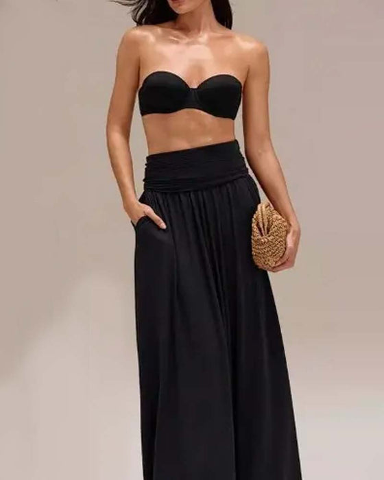 Jurk Convertible Mouwloos Taille-Cinchend