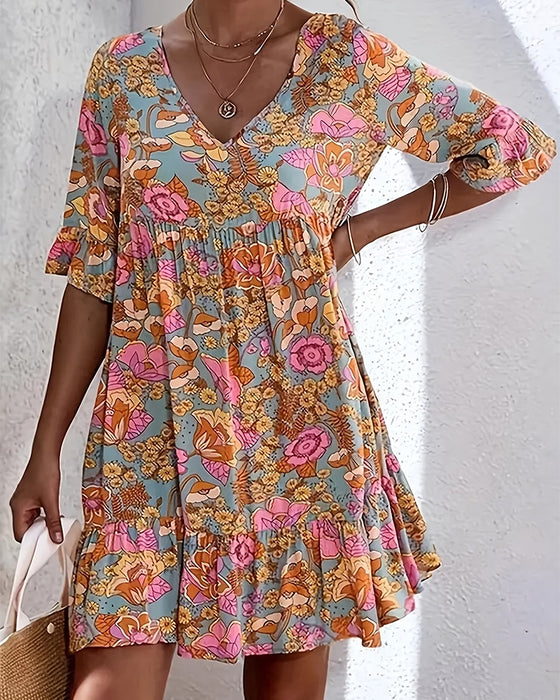 Jurk Bohemian Bloemig